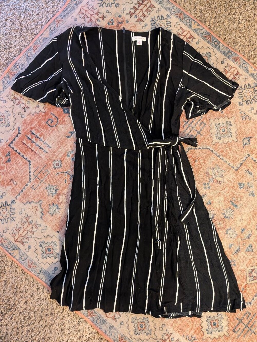 Black and White Wrap Dress